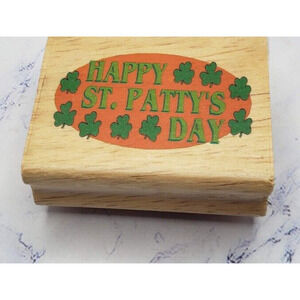 Shamrock Clover Happy St. Patrick’s Day Canadian Maple Collections Rubber Stamp